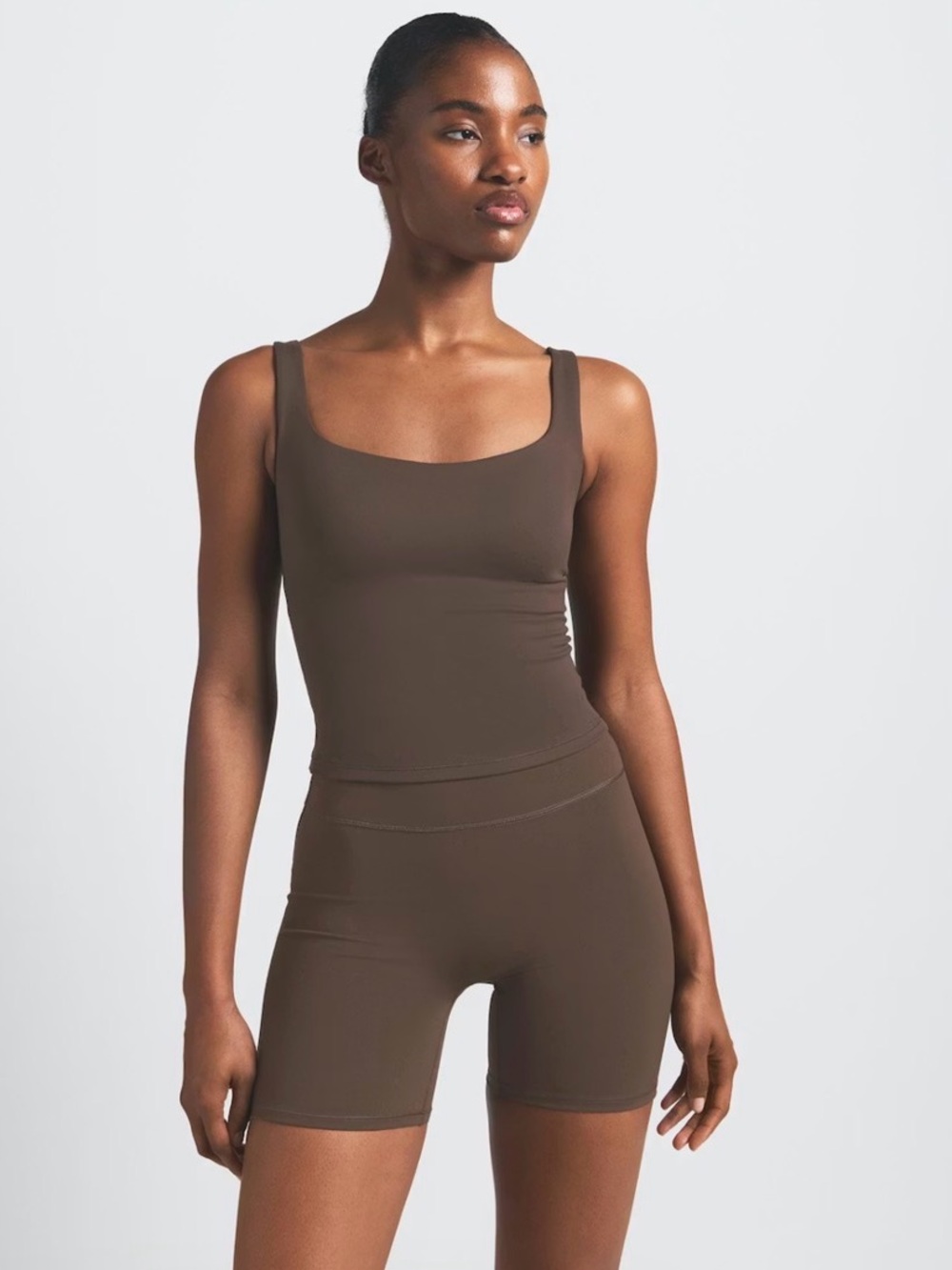 NikeSKIMS Square Neck Tank Dark Sepia